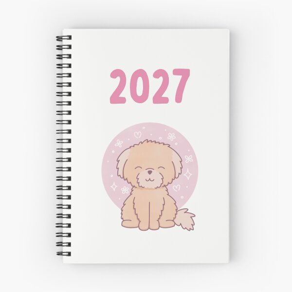 Item preview, 2027 Cute Fluffy Happy Puppy Pink Aesthetic designed and sold by winterpumpkin.