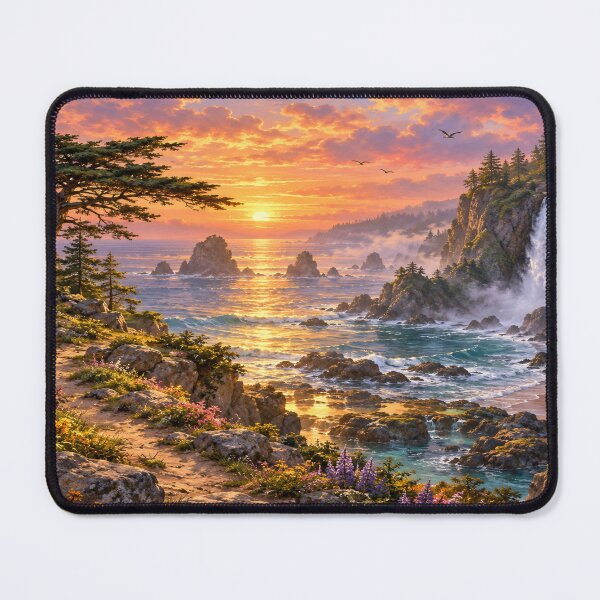 Item preview, Coastal waterfall at sunset designed and sold by _ARLUNA_.