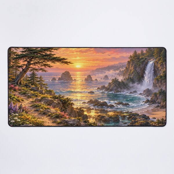 Item preview, Coastal waterfall at sunset designed and sold by _ARLUNA_.