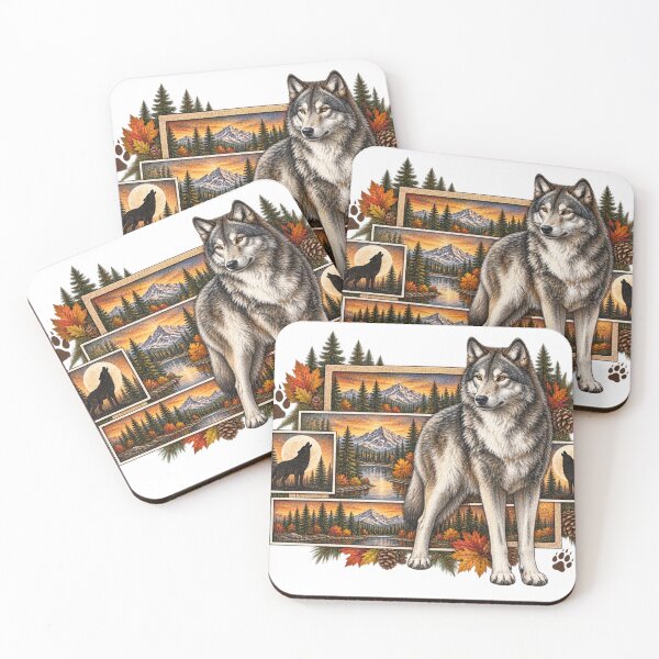 Item preview, Vintage Wolf Autumn Wildlife Tee  designed and sold by BakersTees.