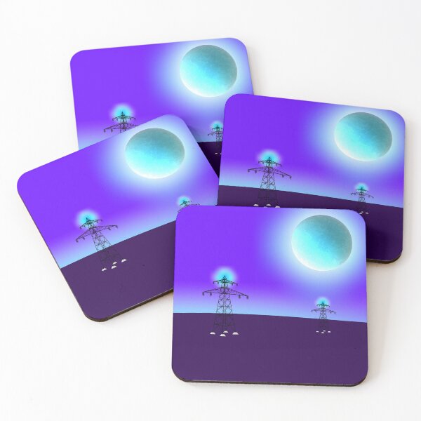 Item preview, Surreal Cyberpunk Electricity Pylons Alien World Landscape designed and sold by ArtisticJump.
