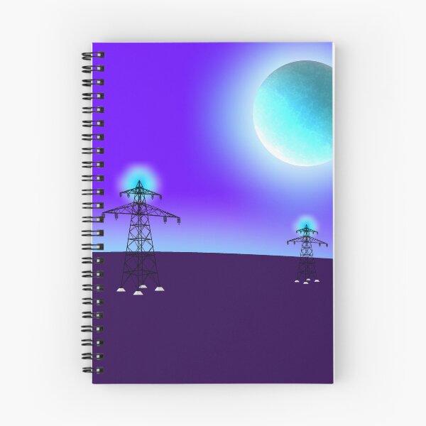 Item preview, Surreal Cyberpunk Electricity Pylons Alien World Landscape designed and sold by ArtisticJump.