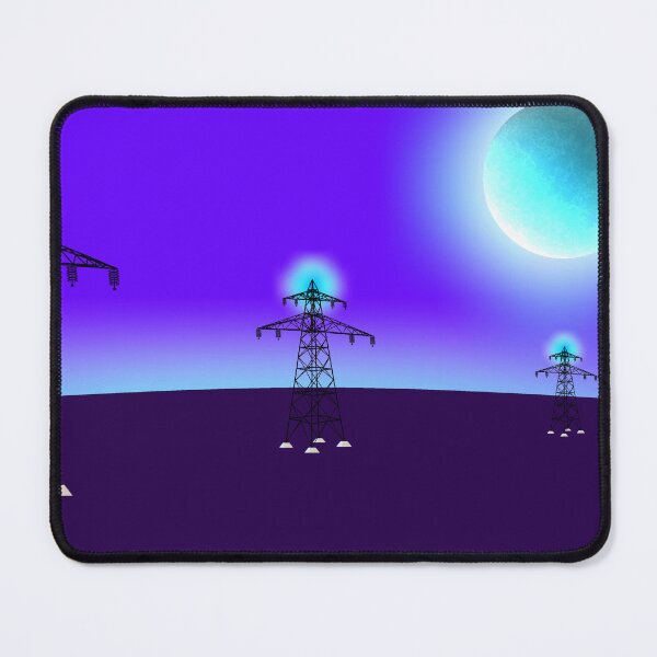 Item preview, Surreal Cyberpunk Electricity Pylons Alien World Landscape designed and sold by ArtisticJump.