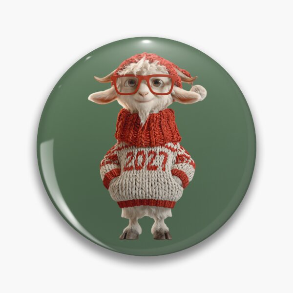 Item preview, Festive Goat with Glasses in Cozy Christmas Knitwear designed and sold by MythicMood.