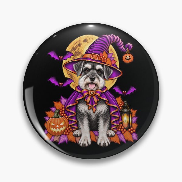 Item preview, Schnauzer Halloween Witch Costume & Spooky Pumpkin designed and sold by PixelsPaws.