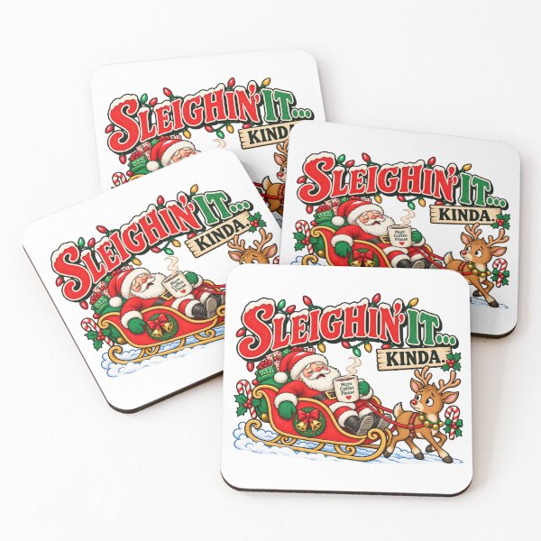 Item preview, Sleighin' It Kinda Santa Coffee Christmas designed and sold by BakersTees.
