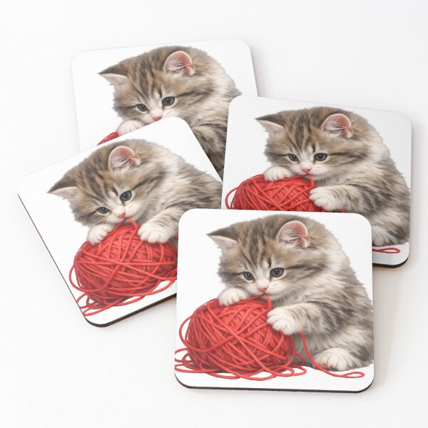 Item preview, Adorable Kitty Playing with Yarn designed and sold by susiecc.