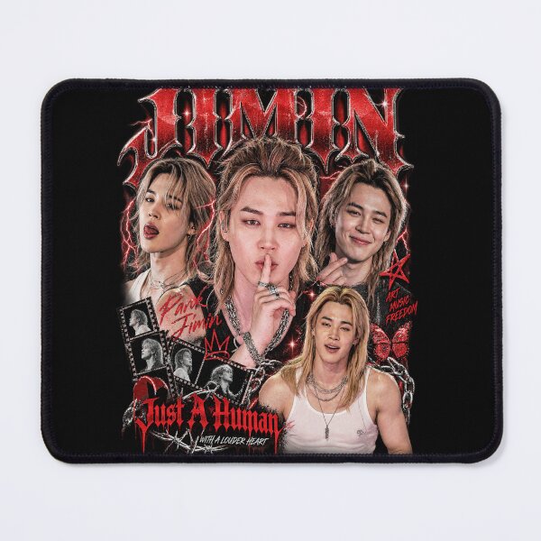 Item preview, Jimin Just A Human Red Gothic Bootleg Collage designed and sold by Xupomustore.