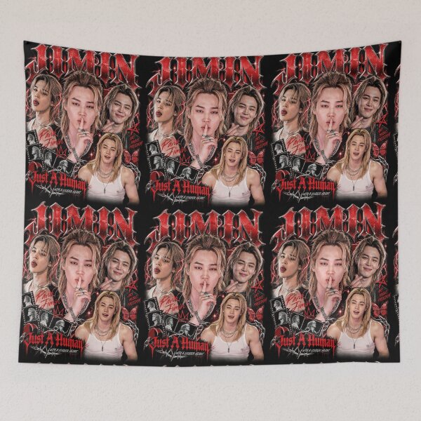 Item preview, Jimin Just A Human Red Gothic Bootleg Collage  designed and sold by Xupomustore.