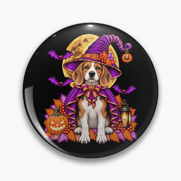 Item preview, Beagle Halloween Witch Costume & Spooky Pumpkin designed and sold by PixelsPaws.