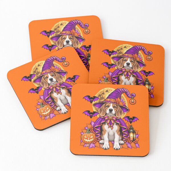 Item preview, Beagle Halloween Witch Costume & Spooky Pumpkin designed and sold by PixelsPaws.