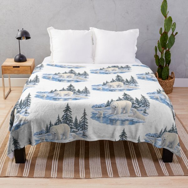 Item preview, Polar Bear Family in a Snowy Forest designed and sold by BakersTees.