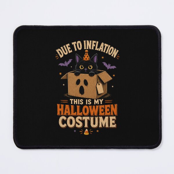 Item preview, Due To Inflation Black Cat Box Funny Halloween Costume Art designed and sold by MerchPublic Studio.