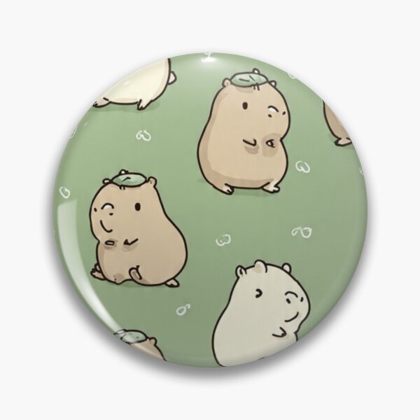 Item preview, Cute Dancing Capybaras pattern- Kawaii Green Seamless  designed and sold by LC&LCPlatform.