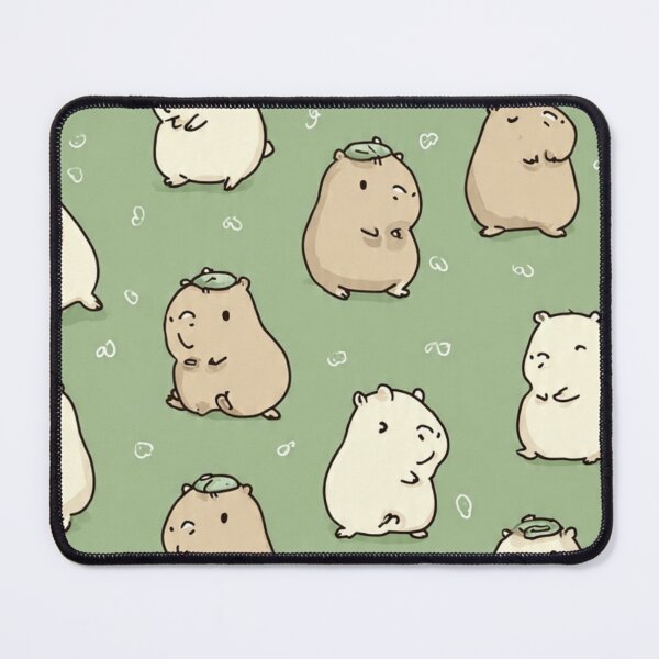 Item preview, Cute Dancing Capybaras pattern- Kawaii Green Seamless designed and sold by LC&LCPlatform.