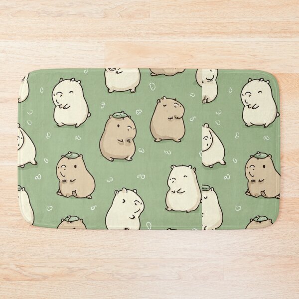 Item preview, Cute Dancing Capybaras pattern- Kawaii Green Seamless  designed and sold by LC&LCPlatform.