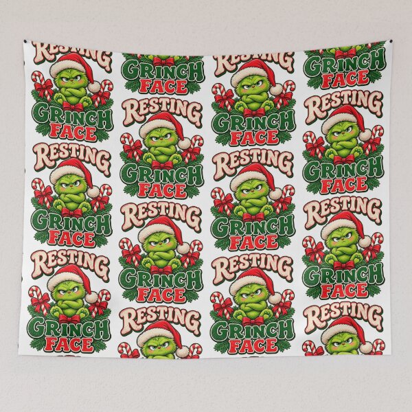 Item preview, Resting Grinch Face Christmas Mood designed and sold by BakersTees.