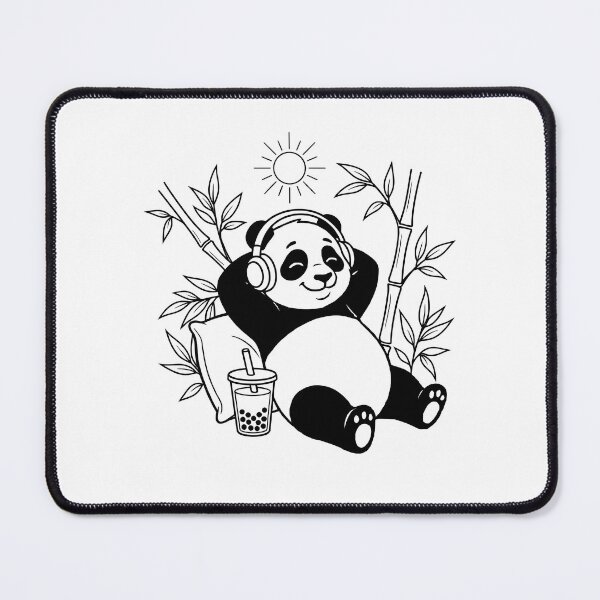 Item preview, Cute Panda Enjoying Sunshine Line Art designed and sold by Little Light Lab.