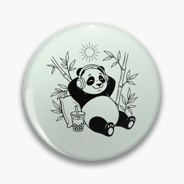 Item preview, Cute Panda Enjoying Sunshine Line Art designed and sold by Little Light Lab.