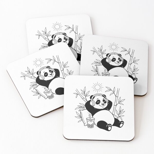 Item preview, Cute Panda Enjoying Sunshine Line Art designed and sold by Little Light Lab.