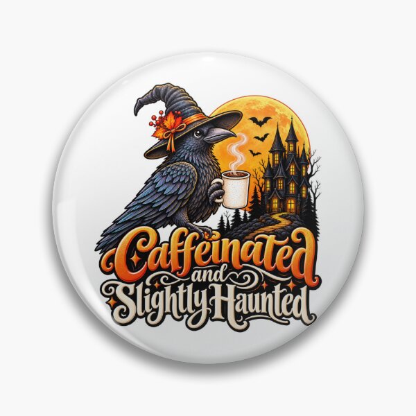 Item preview, Caffeinated and Slightly Haunted Witchy Raven designed and sold by BakersTees.