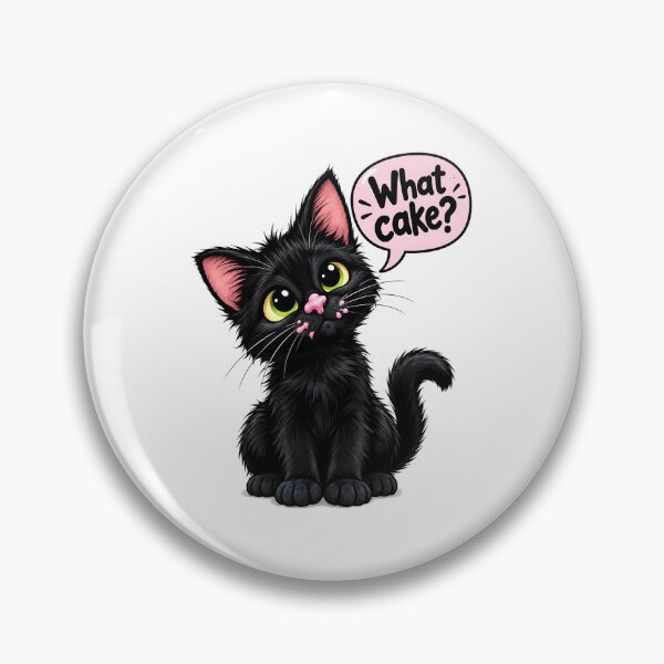 Item preview, Black Cat What Cake Guilty Cartoon Humor designed and sold by Artmares.