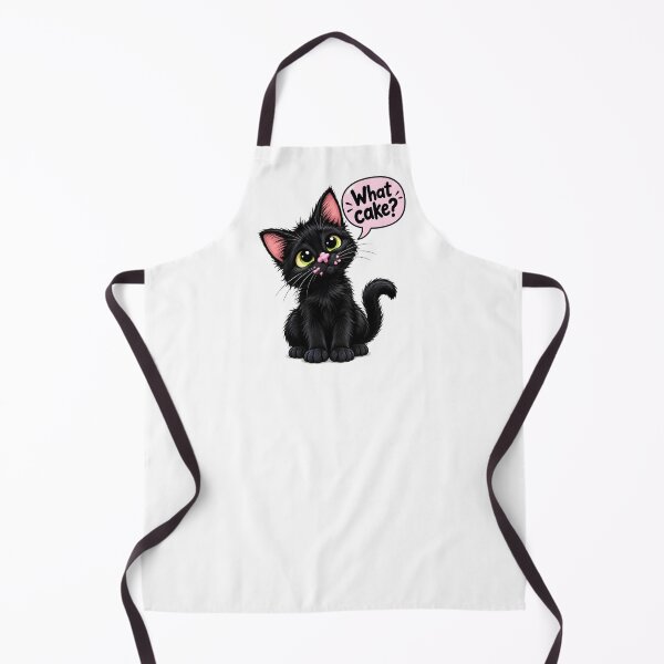 Item preview, Black Cat What Cake Guilty Cartoon Humor designed and sold by Artmares.