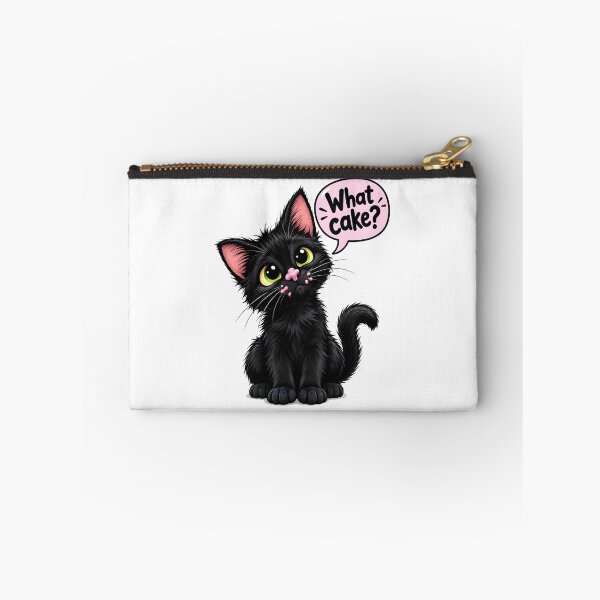Item preview, Black Cat What Cake Guilty Cartoon Humor designed and sold by Artmares.