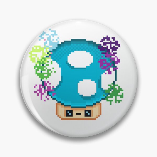 Item preview, Blue Mushroom Magic Trippy Spore Pixel ART  designed and sold by RetroRlx.