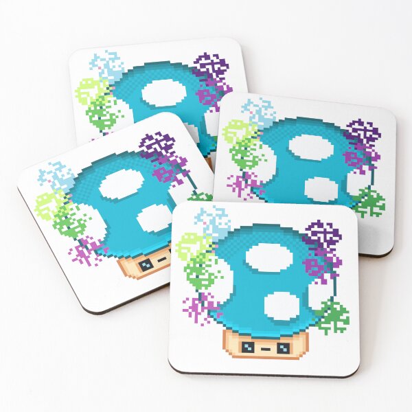 Item preview, Blue Mushroom Magic Trippy Spore Pixel ART  designed and sold by RetroRlx.