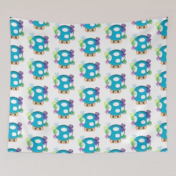 Item preview, Blue Mushroom Magic Trippy Spore Pixel ART  designed and sold by RetroRlx.