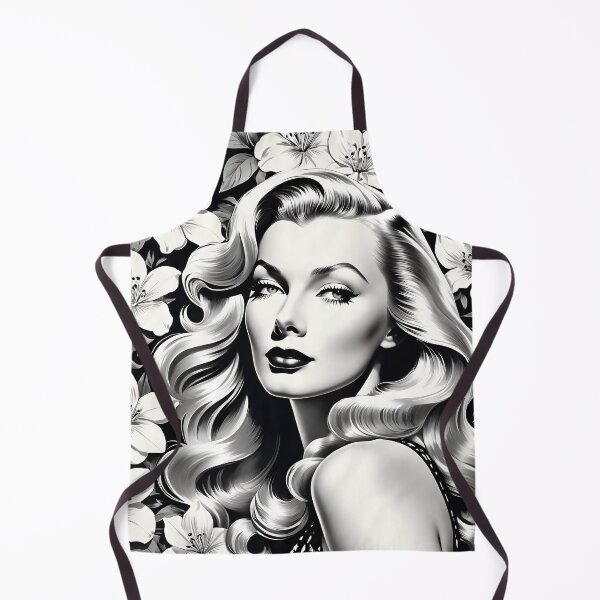 Item preview, Veronica Lake - Oblique Ink and Floral #24015 - Hollywood Legends Art Nouveau Illustration designed and sold by centuryretromedia.