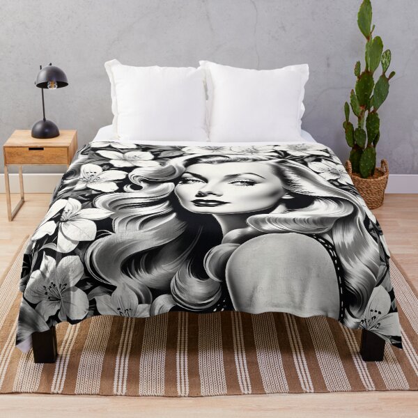 Item preview, Veronica Lake - Oblique Ink and Floral #24015 - Hollywood Legends Art Nouveau Illustration designed and sold by centuryretromedia.