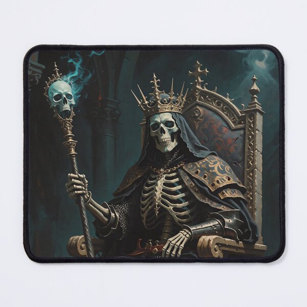 Item preview, Ossuary Sovereign - Undead Skeleton Lich King Gothic Throne RPG Art designed and sold by WUSCHELWORKS.