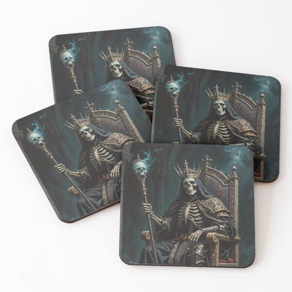 Item preview, Ossuary Sovereign - Undead Skeleton Lich King Gothic Throne RPG Art designed and sold by WUSCHELWORKS.