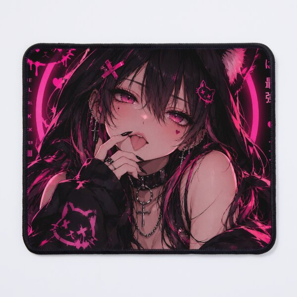 Item preview, Neon Goth Catgirl Anime – Pink Cyberpunk Anime Girl designed and sold by AnimDream .