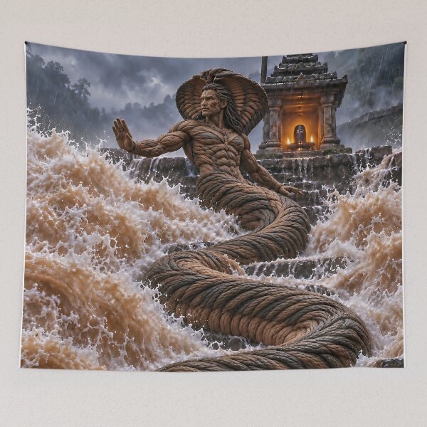 Item preview, Nāgarāja — Guardian of the Flooded Shrine designed and sold by JUTElCONIC.
