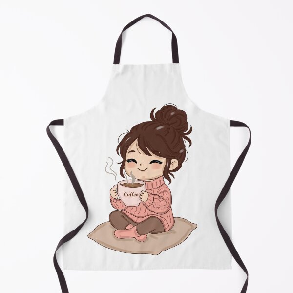 Item preview, Cozy Kawaii Girl with Hot Coffee – Cute Autumn & Winter Digital Art Sticker designed and sold by Kanikawaii.