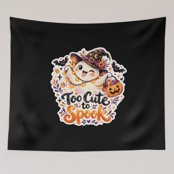 Item preview, Too Cute to Spook Halloween Ghost designed and sold by GusiaTreasures.