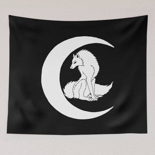 Item preview, The white wolf resting under the moon designed and sold by Lagueny.