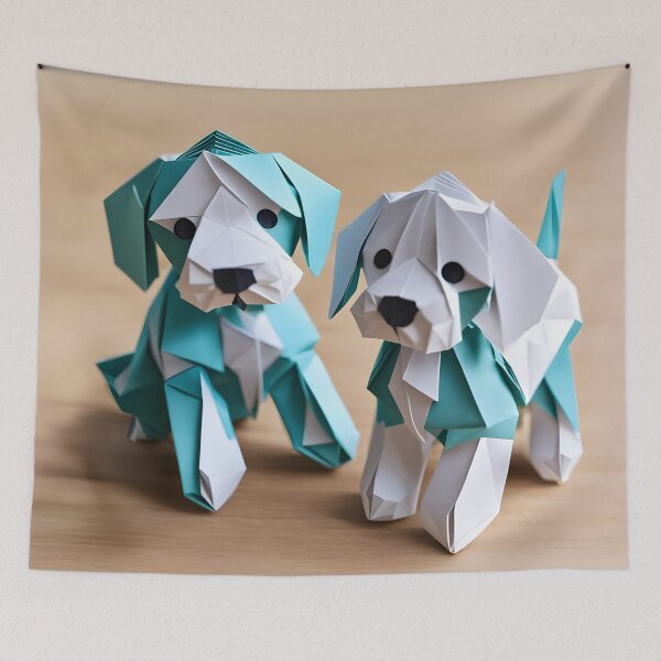 Item preview, Origami Art - Sweet Cockerpoo Puppy Duo designed and sold by ArtfulFolds.