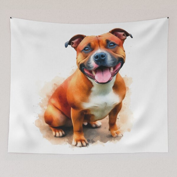 Item preview, Red Staffy Portrait designed and sold by MaedK.