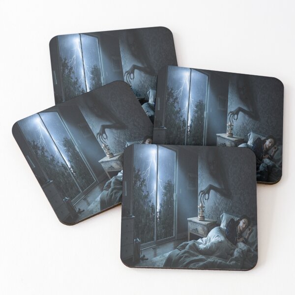 Item preview, Creepy Shadow Entity Haunting Sleeping Person During Thunderstorm Digital Art designed and sold by AfresStudio.