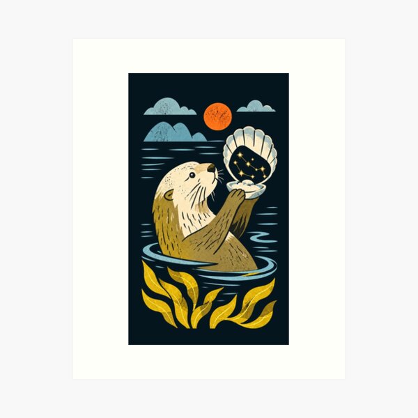 Item preview, Otter Holding a Seashell with a Star Constellation designed and sold by SayMaria.