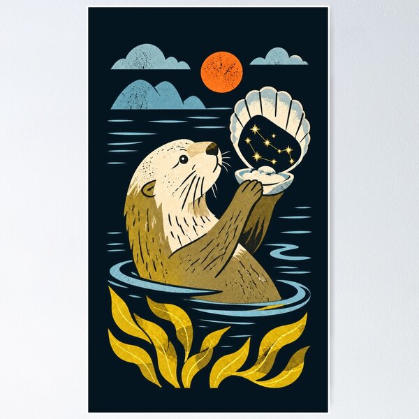 Item preview, Otter Holding a Seashell with a Star Constellation designed and sold by SayMaria.