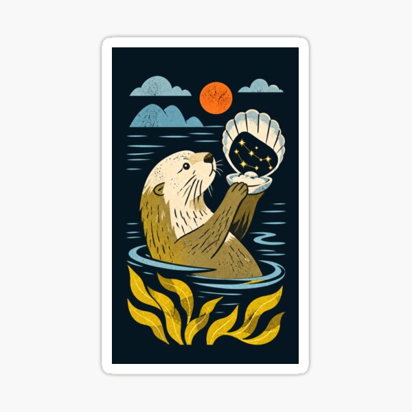 Item preview, Otter Holding a Seashell with a Star Constellation designed and sold by SayMaria.