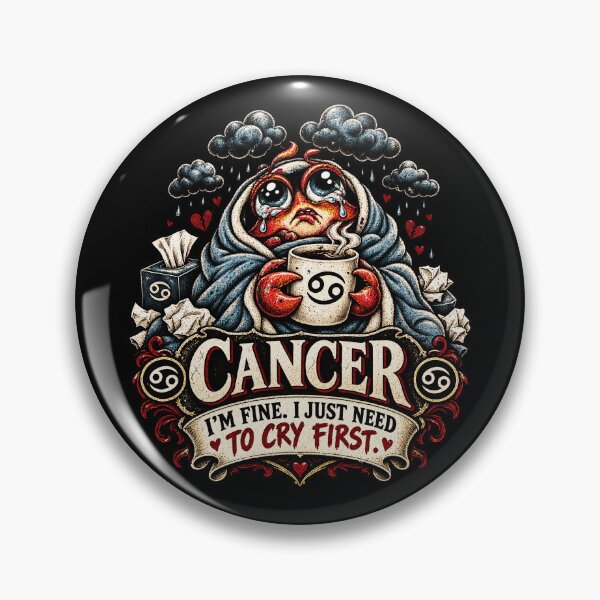 Item preview, Cancer Zodiac Sign Gothic Crab – I'm Fine I Just Need To Cry First designed and sold by TheInkRaven.