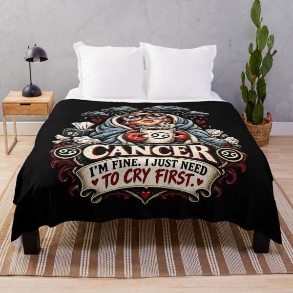 Item preview, Cancer Zodiac Sign Gothic Crab – I'm Fine I Just Need To Cry First designed and sold by TheInkRaven.