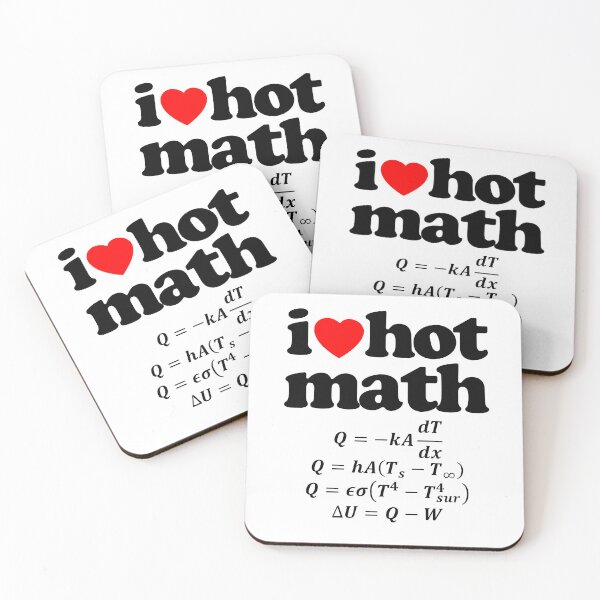 Item preview, Love Hot Math Heat Equation STEM Geek Graphic Black Text designed and sold by MathWare MathClips.
