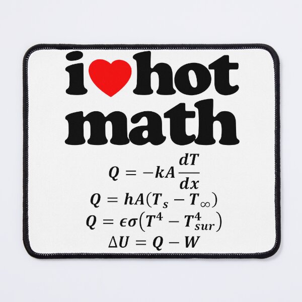 Item preview, Love Hot Math Heat Equation STEM Geek Graphic Black Text designed and sold by MathWare MathClips.